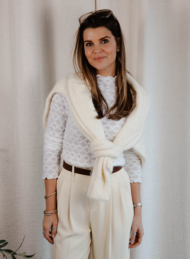 Estelle longsleeve kant soft – White