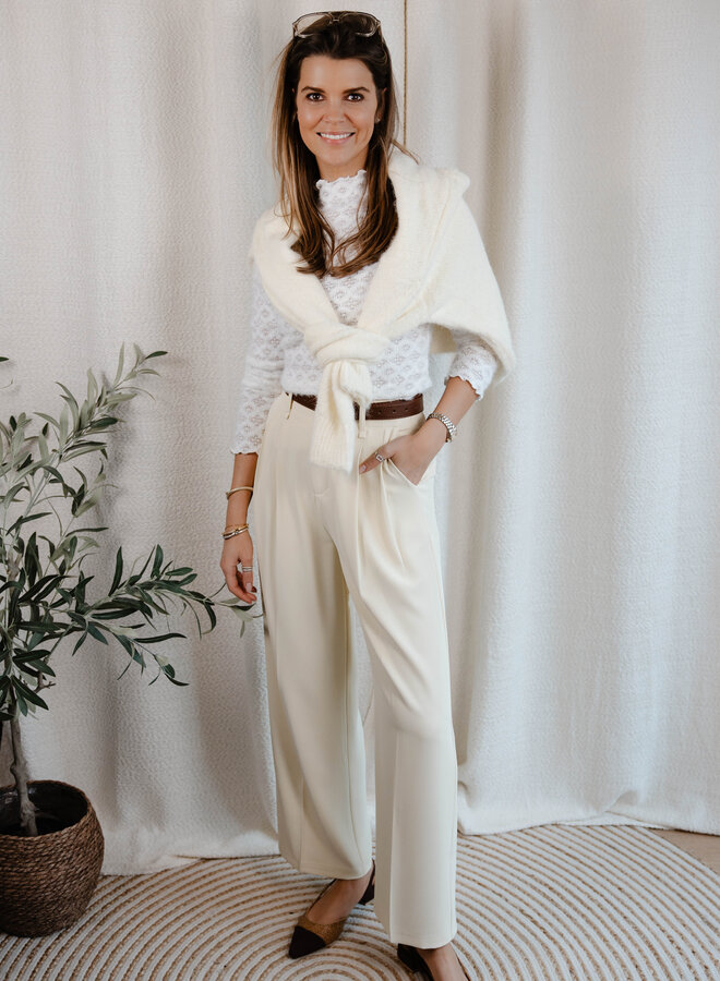 Estelle longsleeve kant soft – White