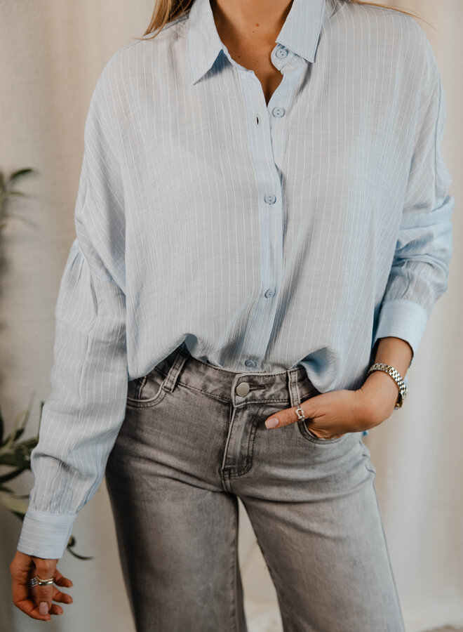Romy hemd strepen – Lightblue