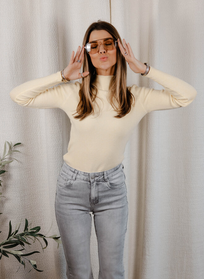 Livia ribbel trui – Yellow