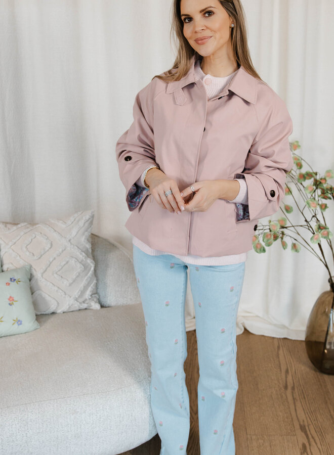 Eugenie jasje kort trench – Pink