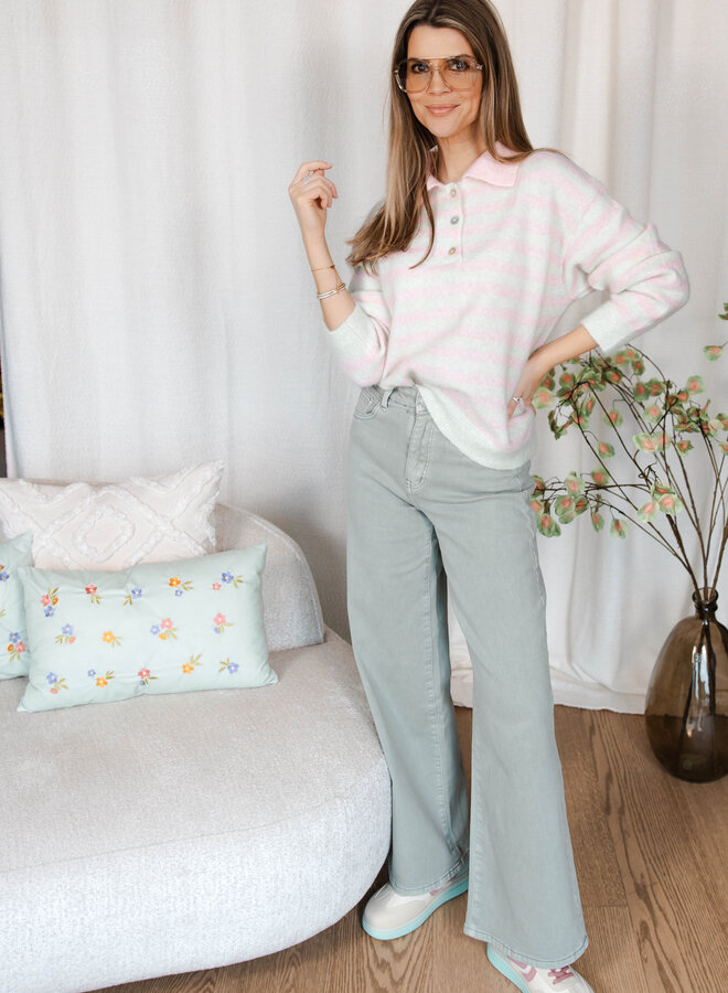 Clarina knit strepen – Pink