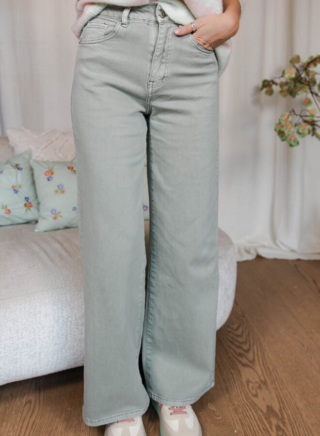 Joni jeans wide leg stretch – Green