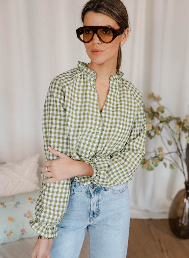 Geraldine blousje carreaux – Green
