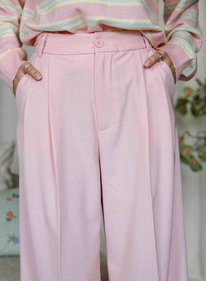 Cecelie straight trouser – Pink