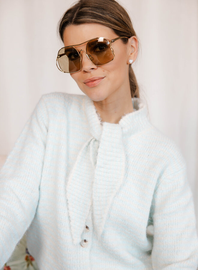 Babetti cardigan met sjaaltje – Lightblue