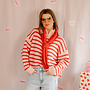 Tina coltrui met rits strepen – Red/Pink