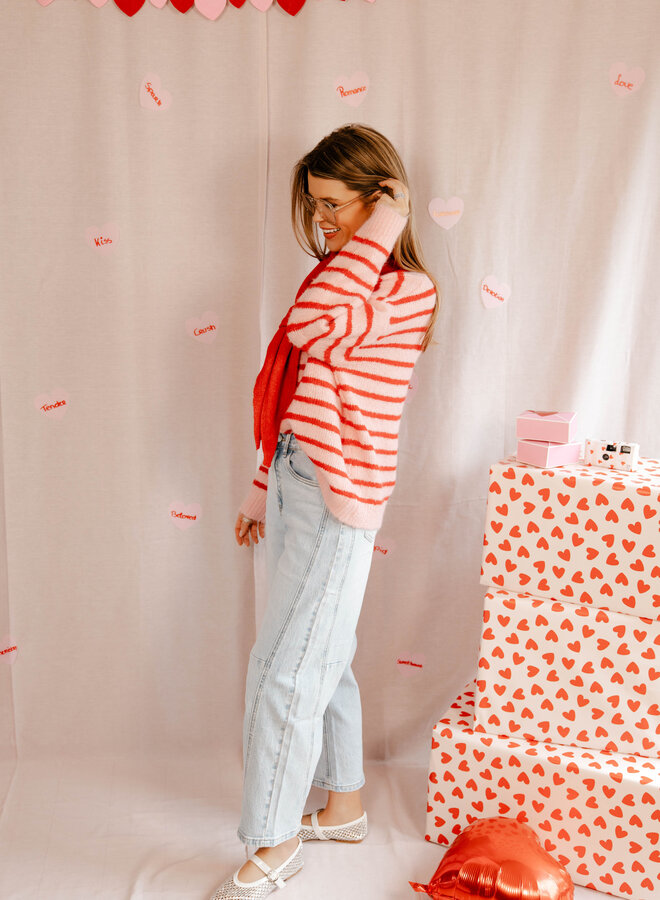 Tina coltrui met rits strepen – Red/Pink