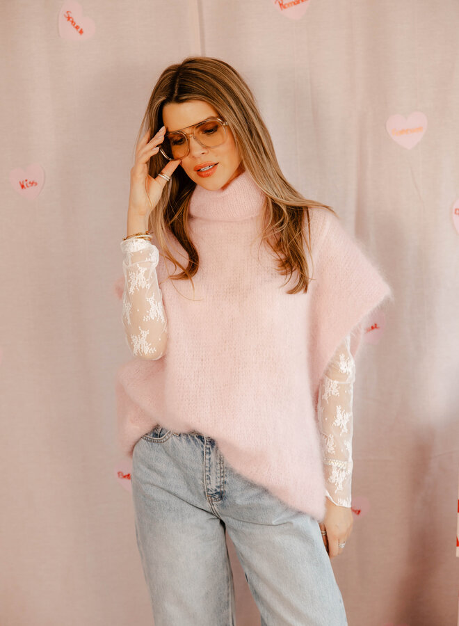 Astrid shortsleeve col – Pink