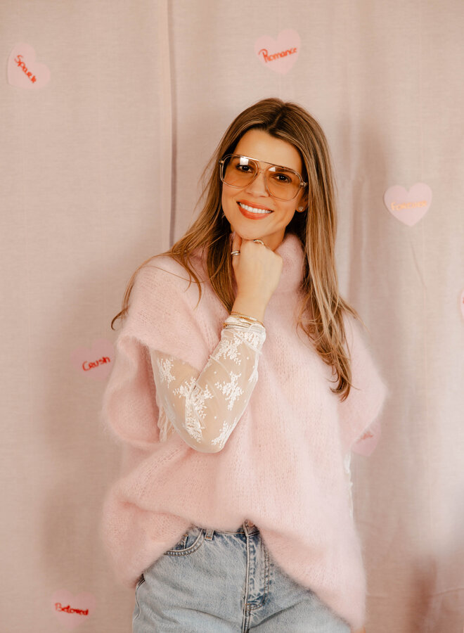 Astrid shortsleeve col – Pink