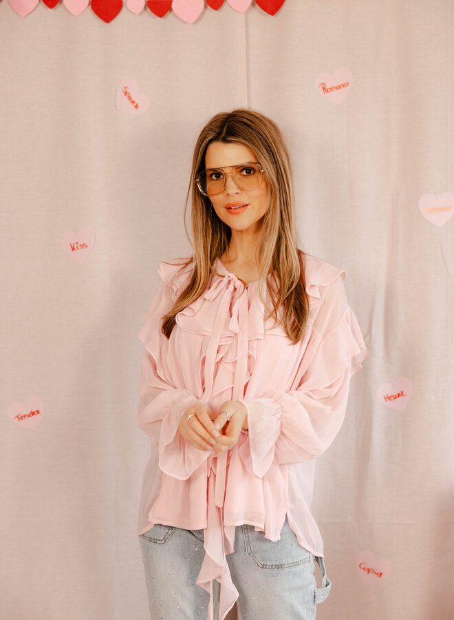 Bénédicte blouse ruffle – Pink