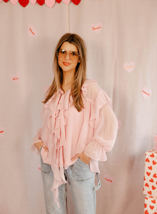 Bénédicte blouse ruffle – Pink