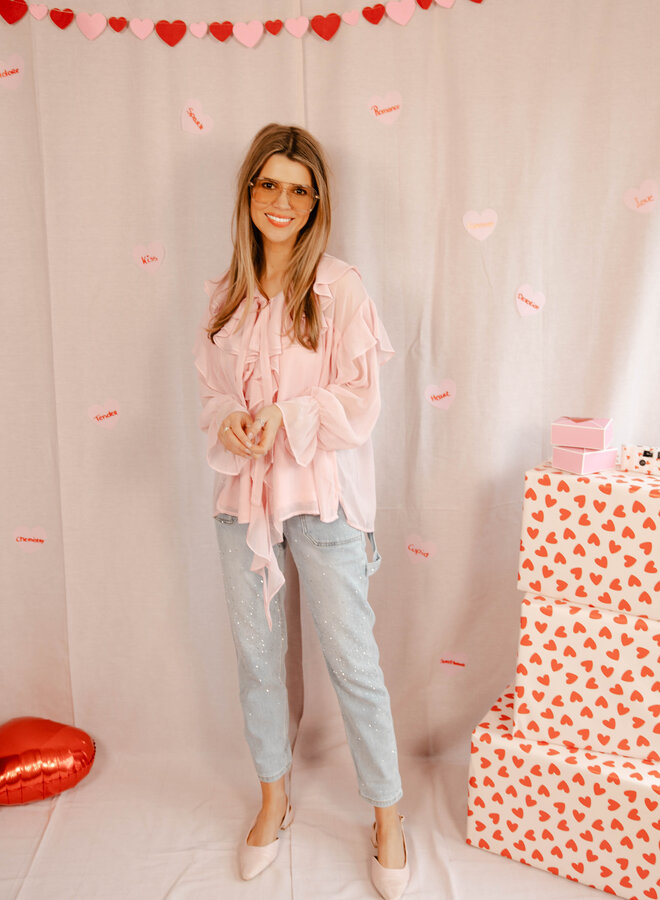 Bénédicte blouse ruffle – Pink