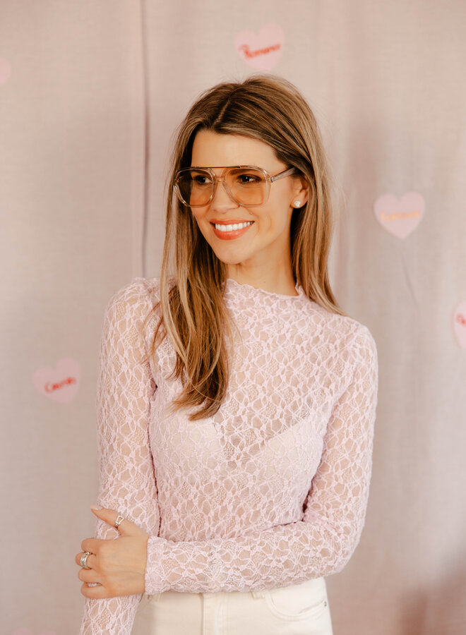 Emma kanten truitje – Pink