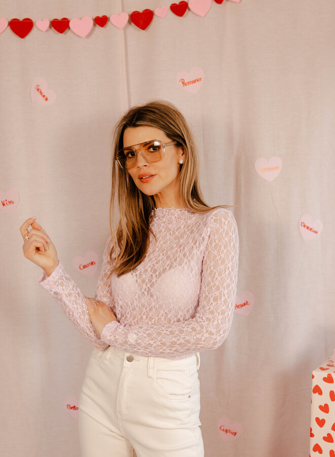 Emma kanten truitje – Pink