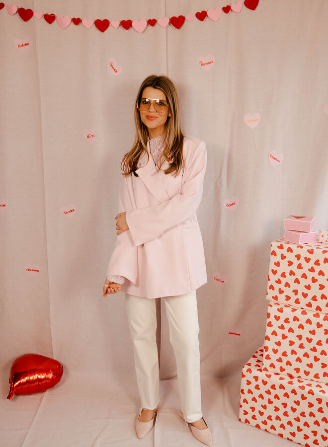 Serena blazer overslag – Pink