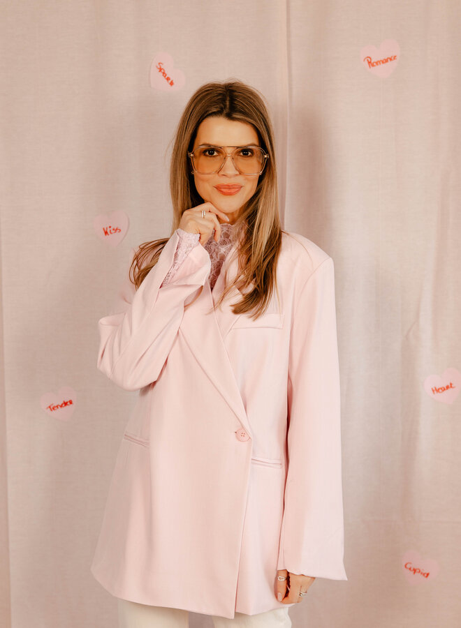 Serena blazer overslag – Pink