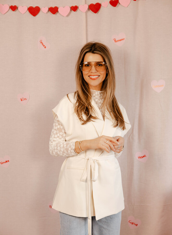 Giletta blazer sleevless – Creme