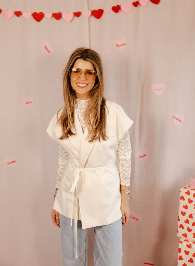 Giletta blazer sleevless – Creme