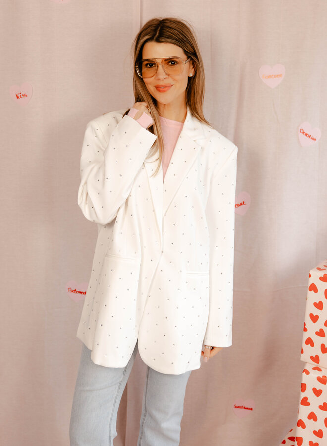 Hélène blazer strass – Creme