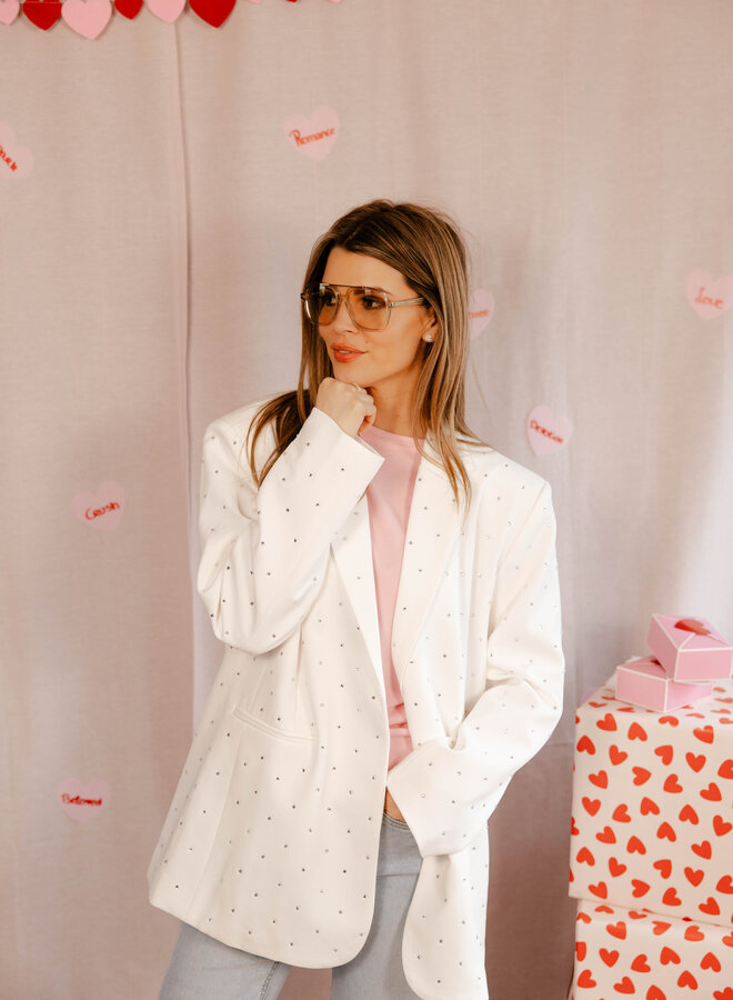 Hélène blazer strass – Creme