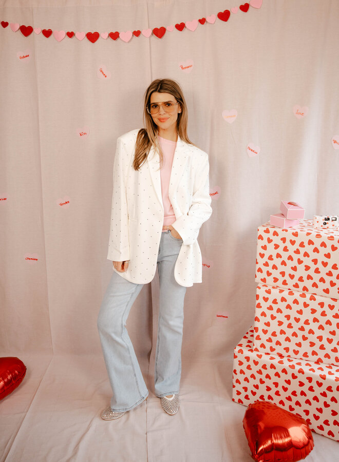 Hélène blazer strass – Creme