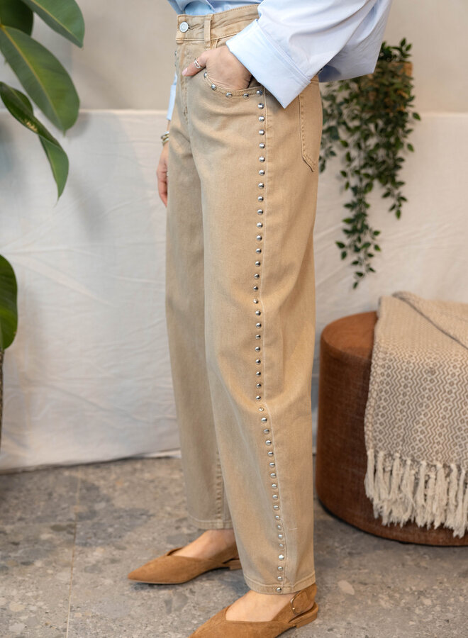 Avelia jeans strass balloon – Camel