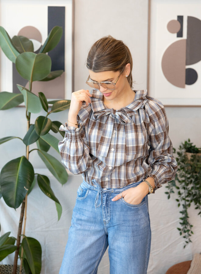 Astoria hemdje carreaux – Blue