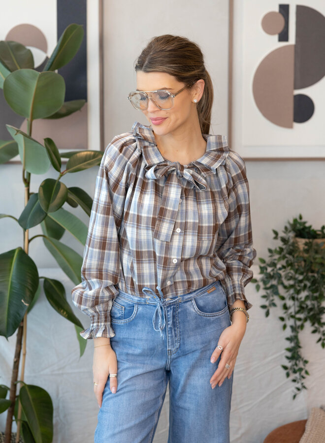 Astoria hemdje carreaux – Blue