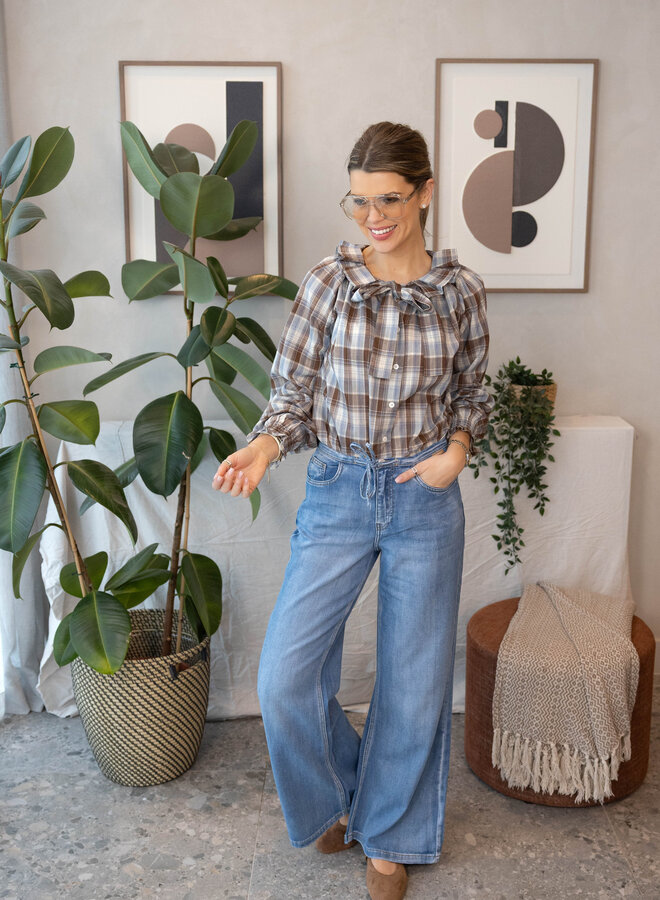 Astoria hemdje carreaux – Blue