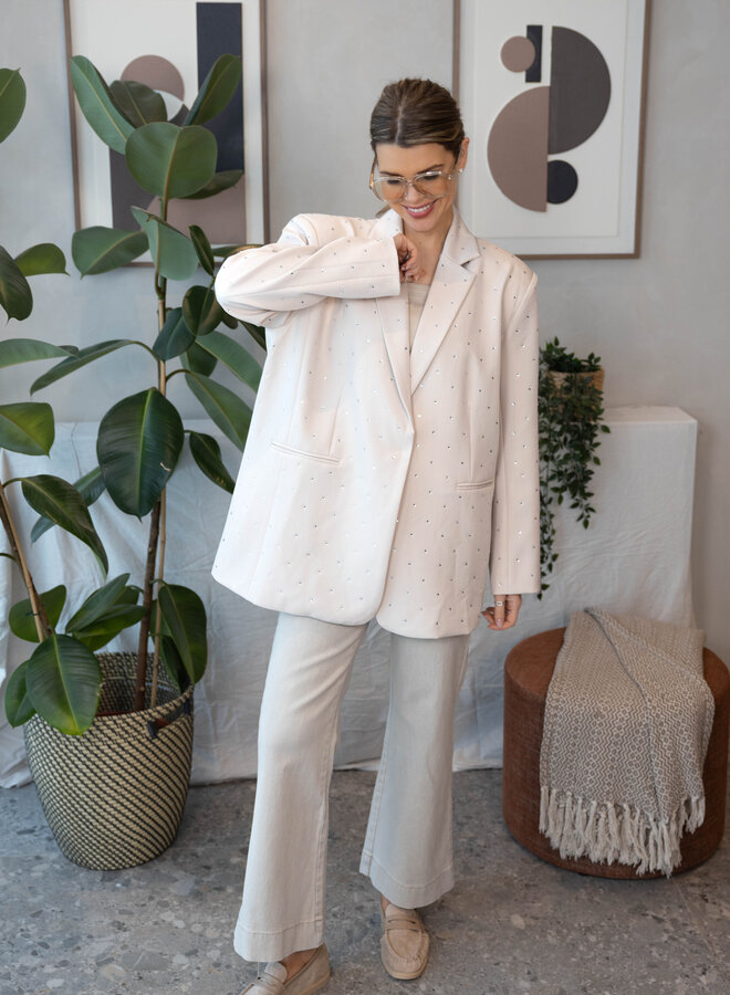 Hélène blazer strass – Beige