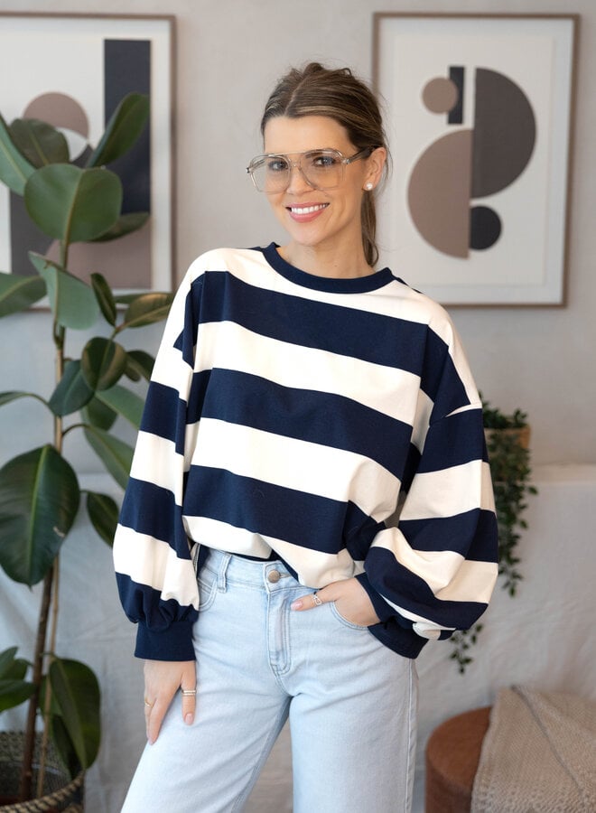 Liorin sweater strepen – Marine