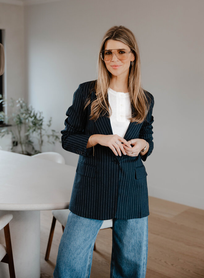 Luna blazer with line – Navy