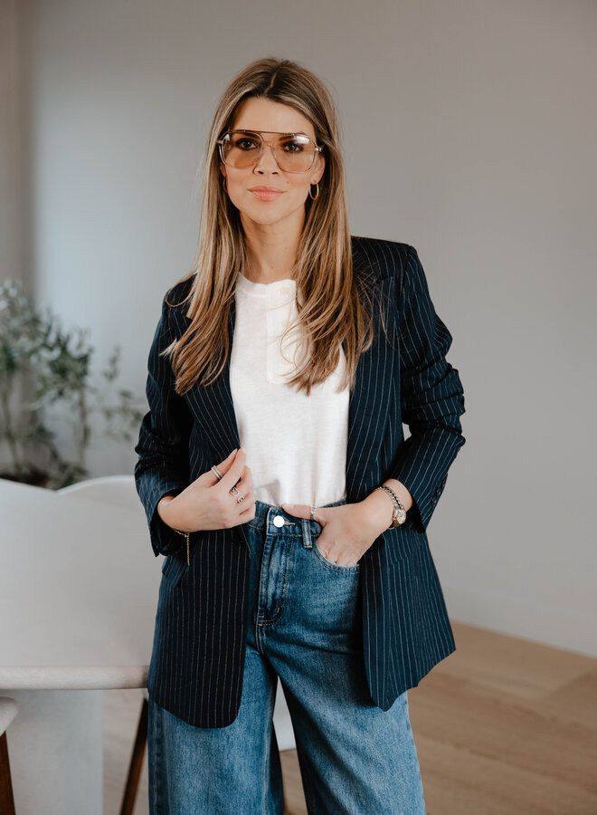 Luna blazer with line – Navy