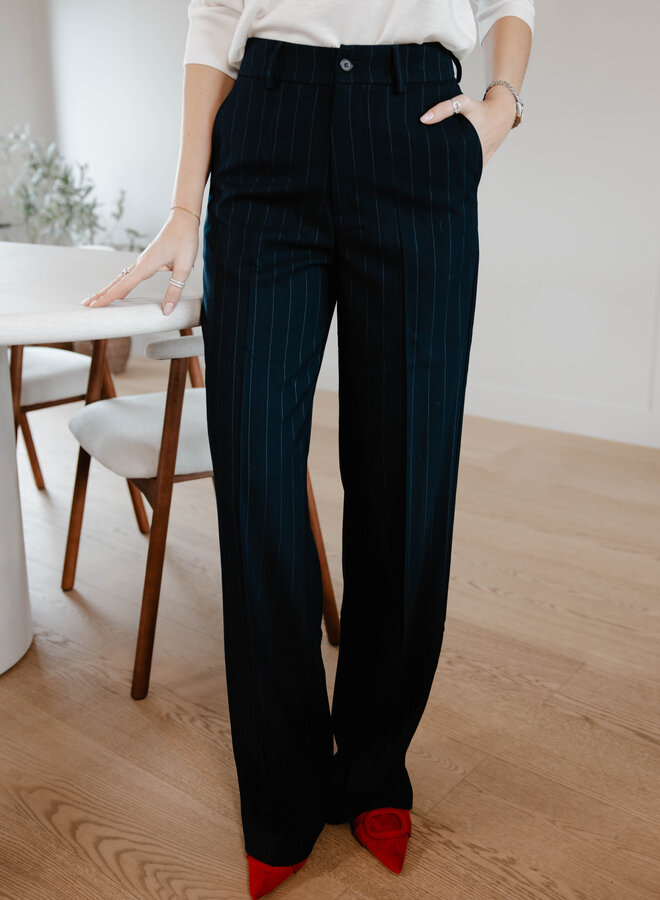 Laura pants classic with line – Navy