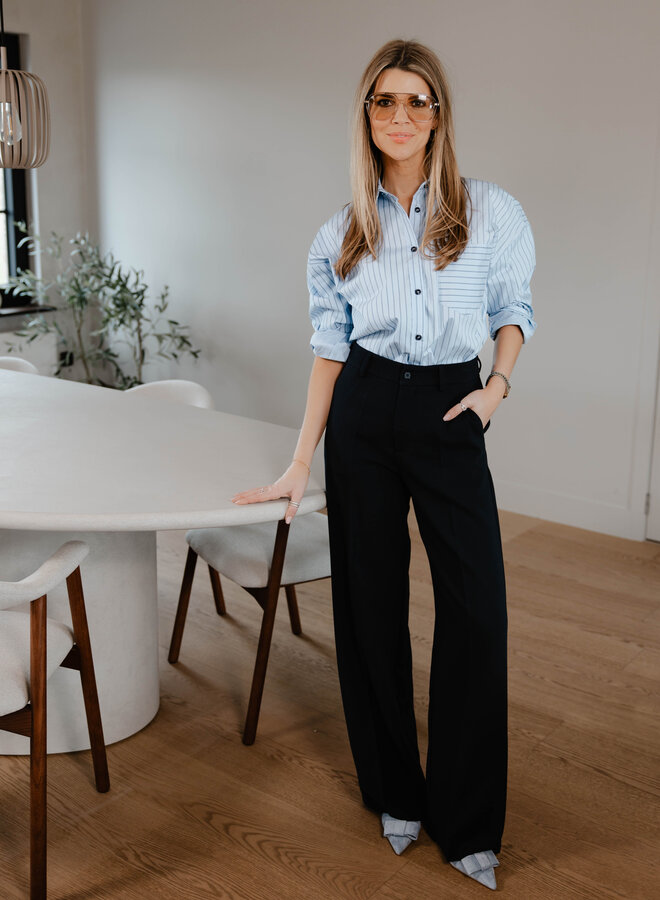 Antonia hemdje met streepjes en zakje  – Lightblue