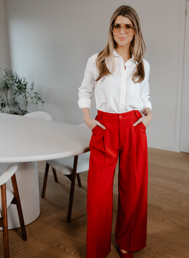 Cecelie straight trouser – Red