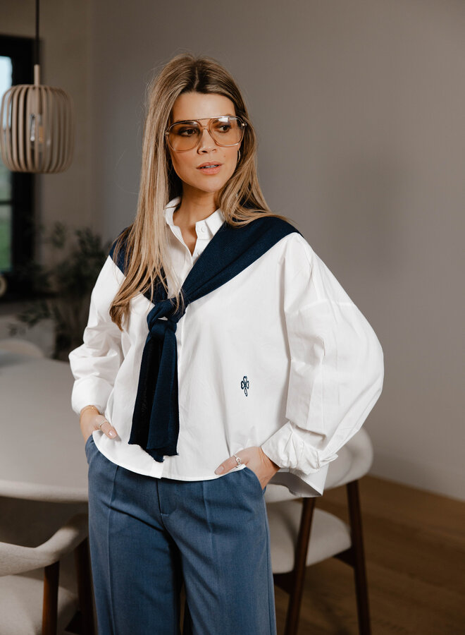 Babetti hemdje met sjaaltrui – White
