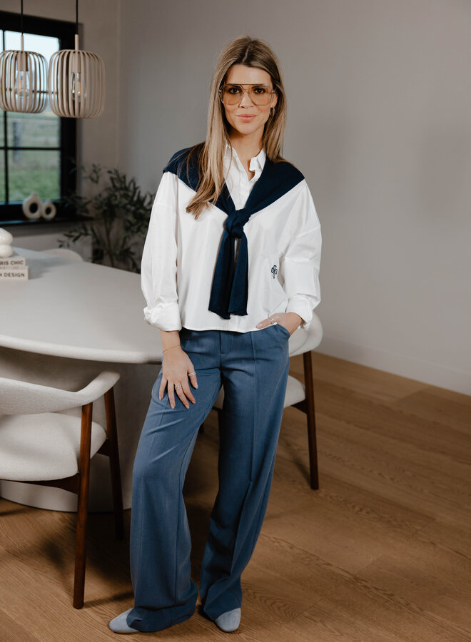 Babetti hemdje met sjaaltrui – White