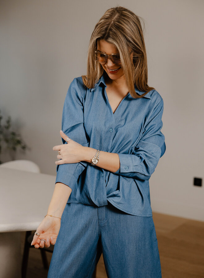 Judith blouse denim – Blue denim