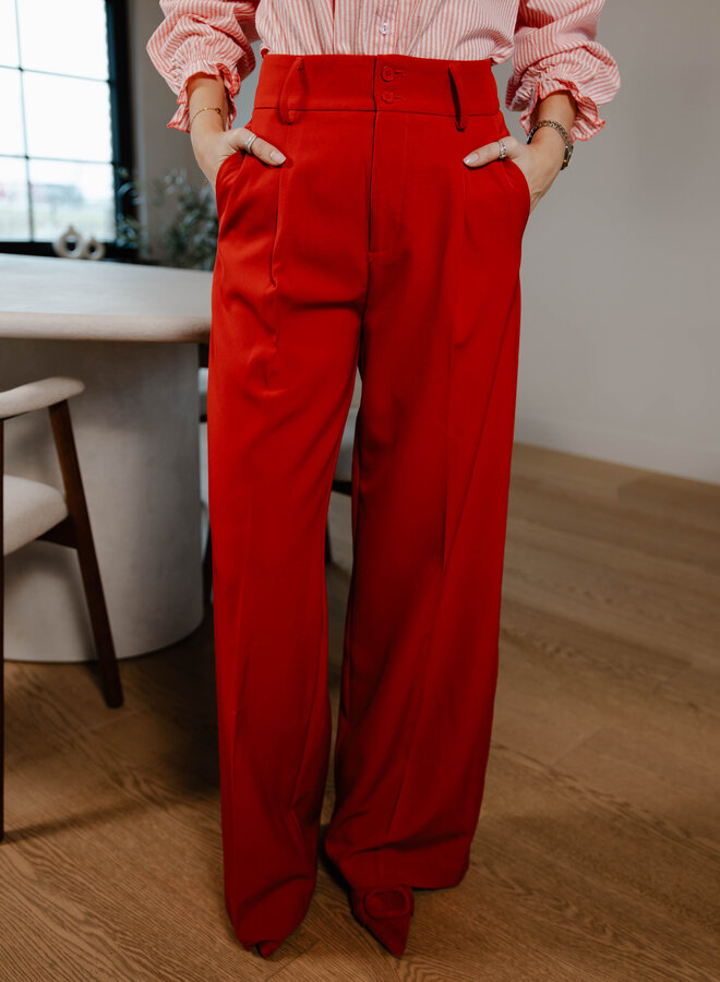 June trouser classic straight – Red