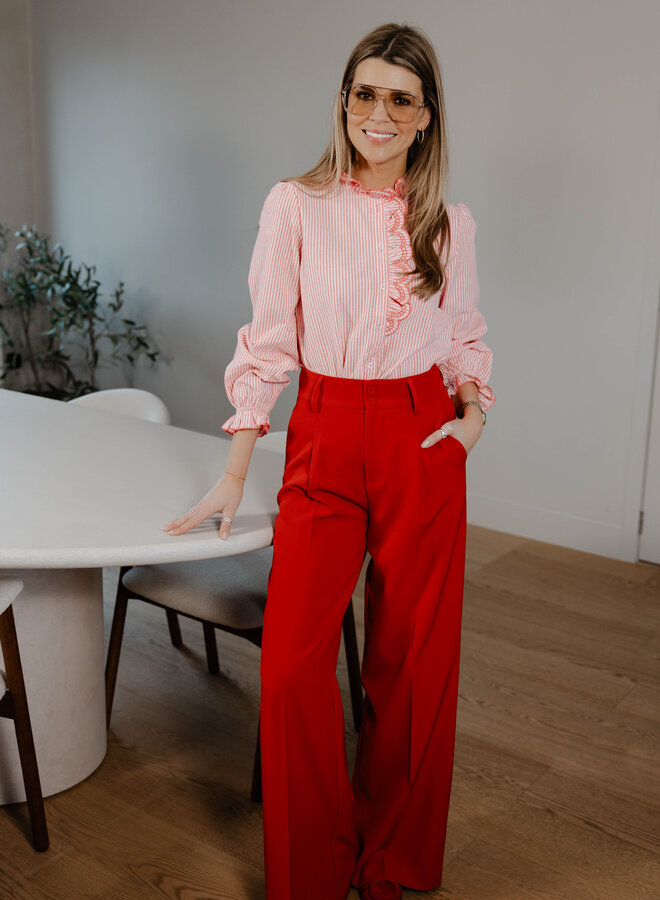 June trouser classic straight – Red