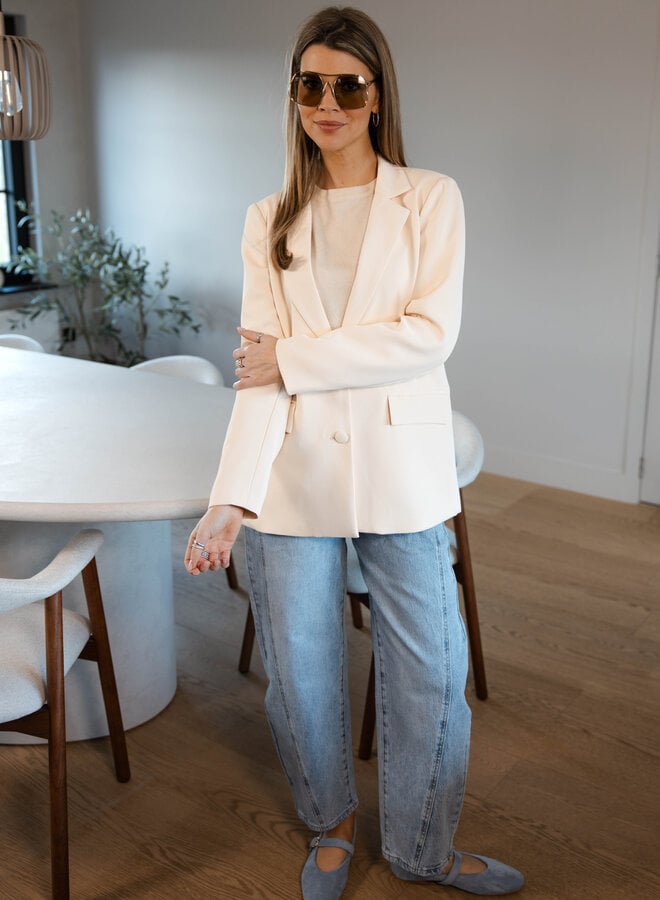 Annabella blazer met kant rug - Creme