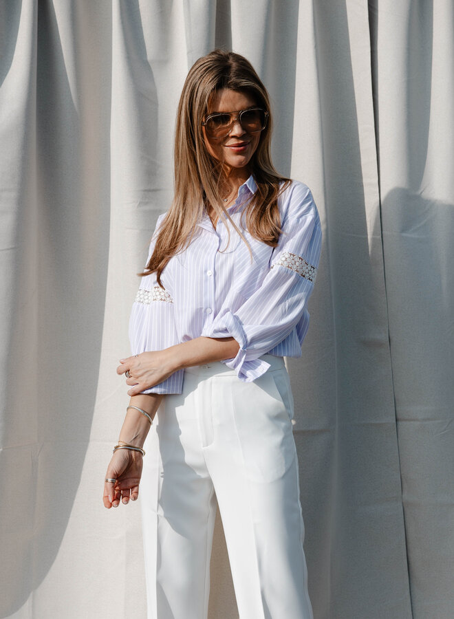 Cynia Hemdje met kant mouw – Lila