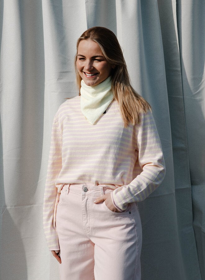 Eleonore longsleeve strepen – Pink/Yellow