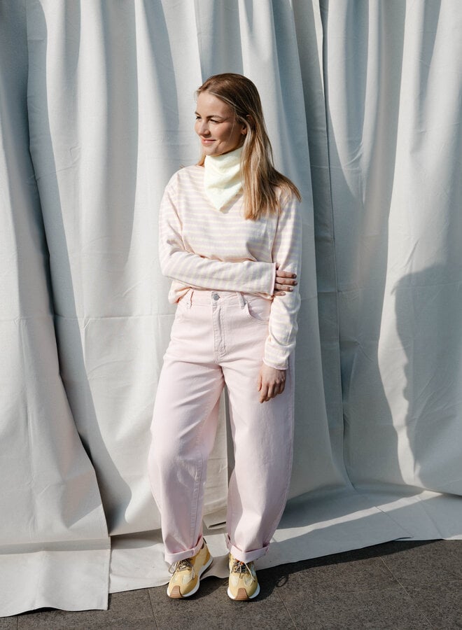 Eleonore longsleeve strepen – Pink/Yellow