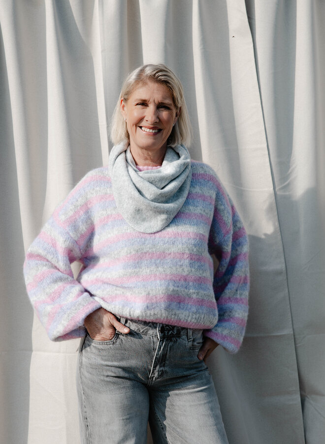 Aline knittrui strepen – Pink