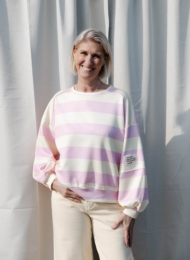 Sare sweater strepen – Pink/Yellow