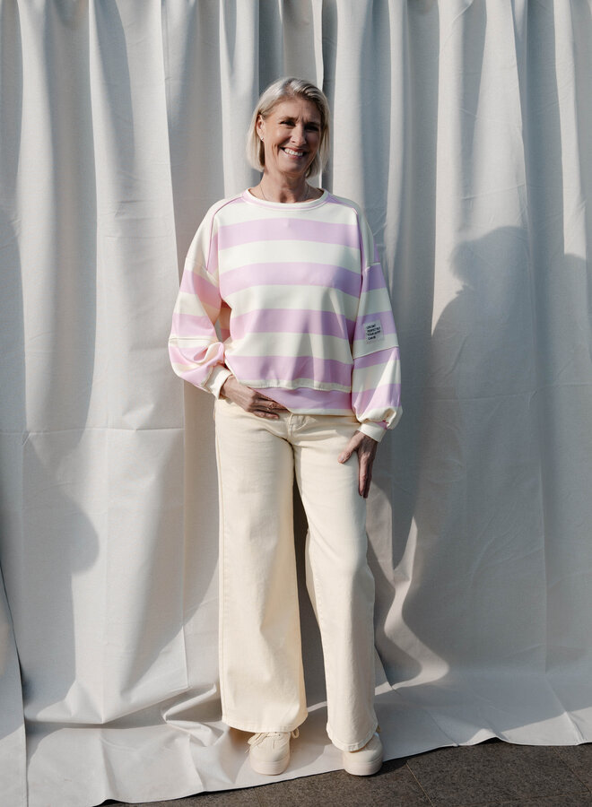 Sare sweater strepen – Pink/Yellow