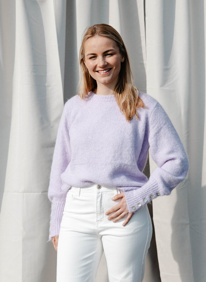 Tina truitje met knoopjes mouw – Lila